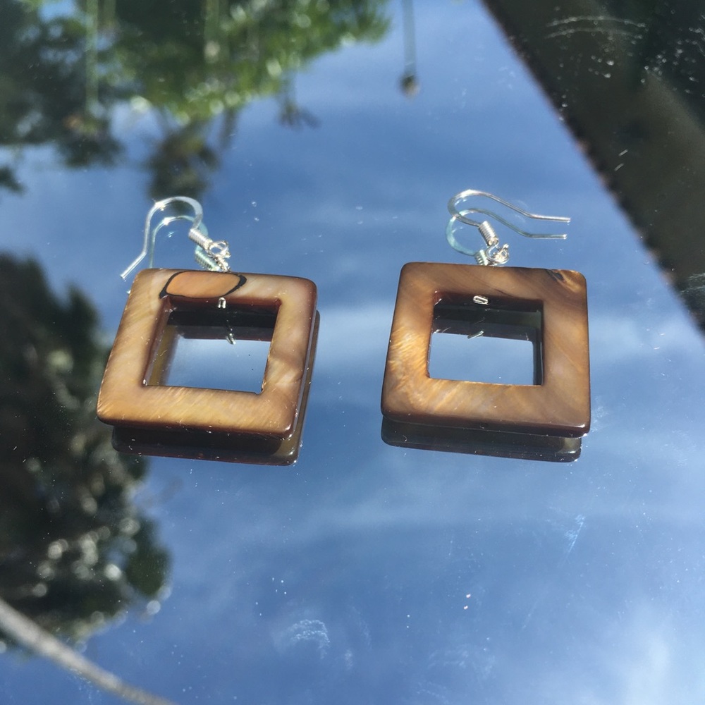 brown tortoise shell earrings